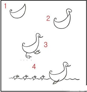 小鸭子画法顺口溜图片