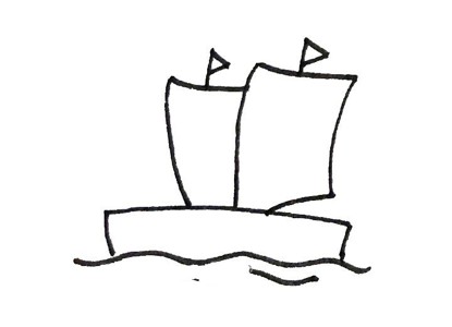 3张海上的帆船简笔画