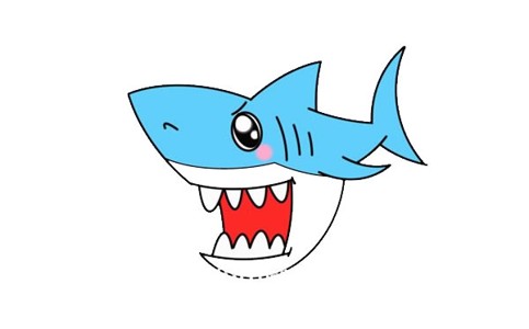 凶狠的鲨鱼简笔画画法步骤教程 鲨鱼怎么画才可怕