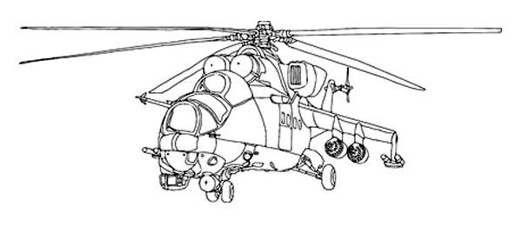 武装直升机简笔画图片