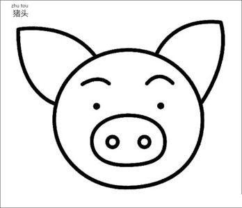 猪头部简笔画图片