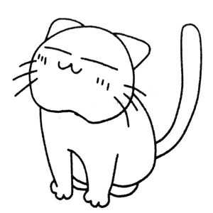 淘气的小猫 简笔画图片
