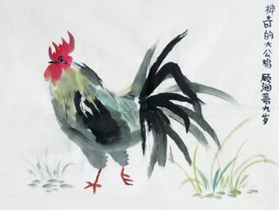 工笔画-神奇的大公鸡