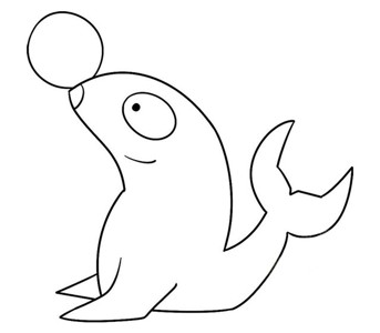 可爱的海豹简笔画步骤图解教程