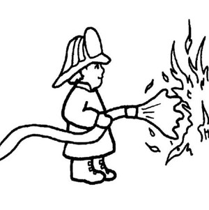 幼儿消防员灭火简笔画图片