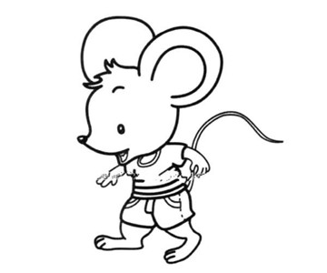 小老鼠吹哨子简笔画图片