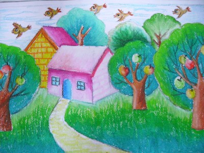 简单的儿童乡村风景画
