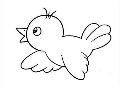 飞着的小鸟简笔画可爱图片