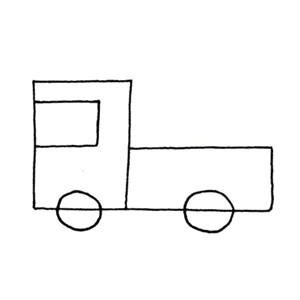 超简单小货车简笔画图片