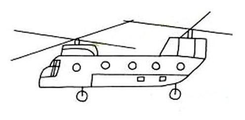 小学生重型运输直升飞机简笔画图片