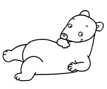 舒适躺的北极熊