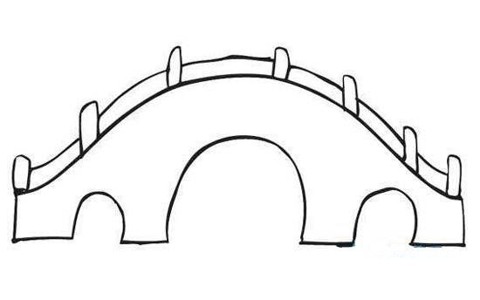 拱桥的画法简笔画图片