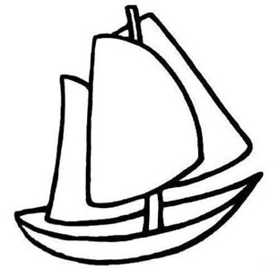 木帆船简笔画