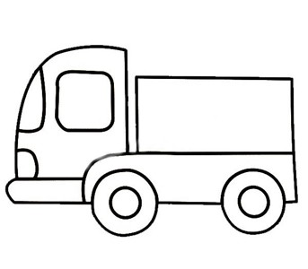 简笔画大卡车的画法图片