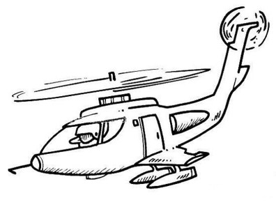 战斗直升飞机简笔画图片