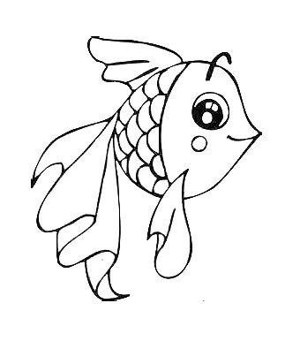 可爱的小金鱼简笔画图片