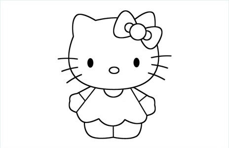 可爱Hello Kitty猫简笔画图片