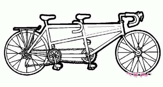 三人座自行车简笔画图片