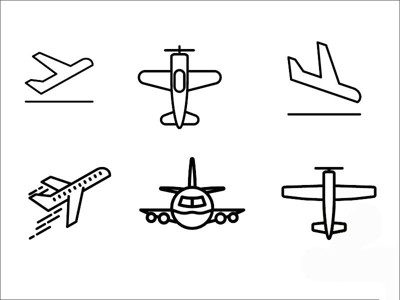 简单飞机平面图图片