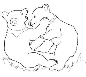 两只狗熊简笔画图片