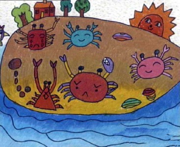 数字油画-小螃蟹家族