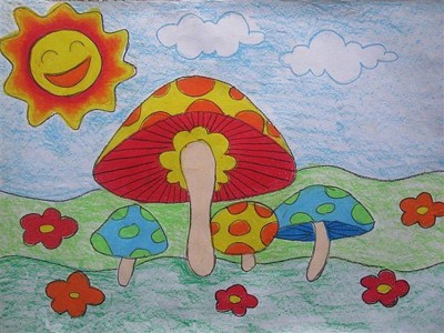 数字油画-蘑菇家族