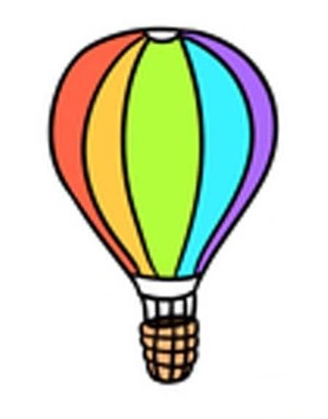 彩色美丽的热气球简笔画图片