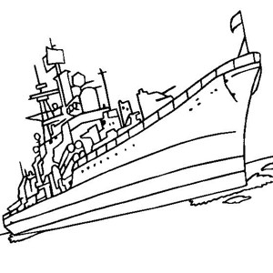 交通工具简笔画 现代级驱逐舰简笔画图片
