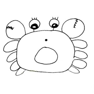 吃惊的螃蟹简笔画图片