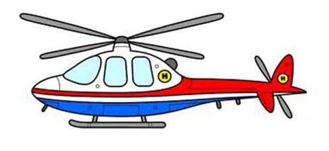 涂颜色的直升飞机简笔画图片