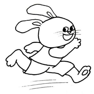 跑步的兔子简笔画可爱图片