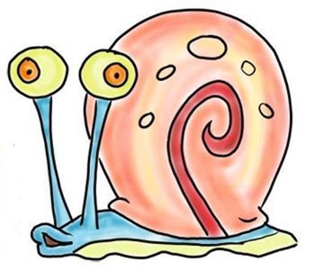 彩色卡通极速蜗牛简笔画图片