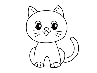 儿童卡通猫简笔画