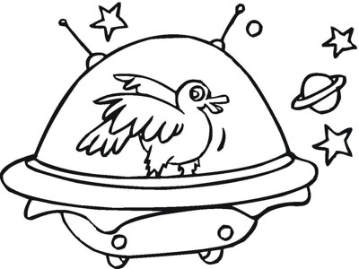 鸭子乘坐宇宙飞船