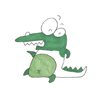 水彩小鳄鱼儿童画作品欣赏