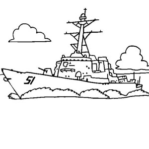 驱逐舰 手绘图片