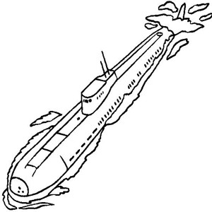 导弹核潜艇简笔画图片