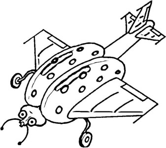 瓢虫飞机简笔画图片