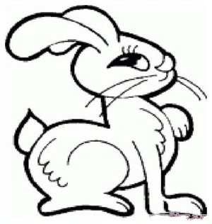 兔子简笔画 侧面图片