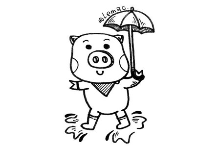 “猪”事顺利 一组小猪猪的简笔画素材