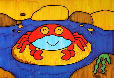 水彩画-小螃蟹