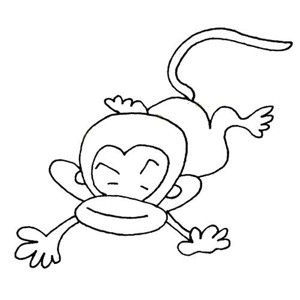 开心的猴子简笔画图片