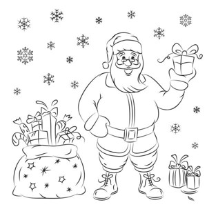 雪地里的圣诞老人简笔画
