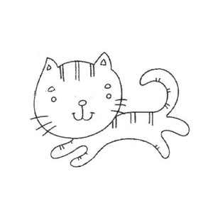 一组可爱的小猫简笔画图片