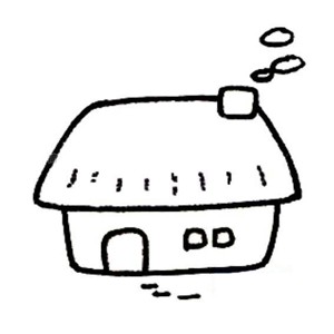 乡村的房子简笔画可爱图片