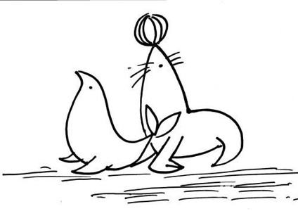 关于海豹的简笔画画法