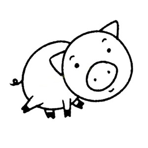 可爱小猪简笔画呆萌图片