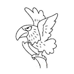 儿童简笔画：枝头上的老鹰