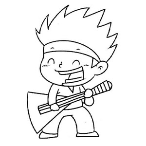 弹吉他的小男孩简笔画图片