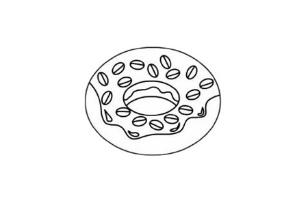 食品甜甜圈简笔画简单画法步骤教程及图片大全